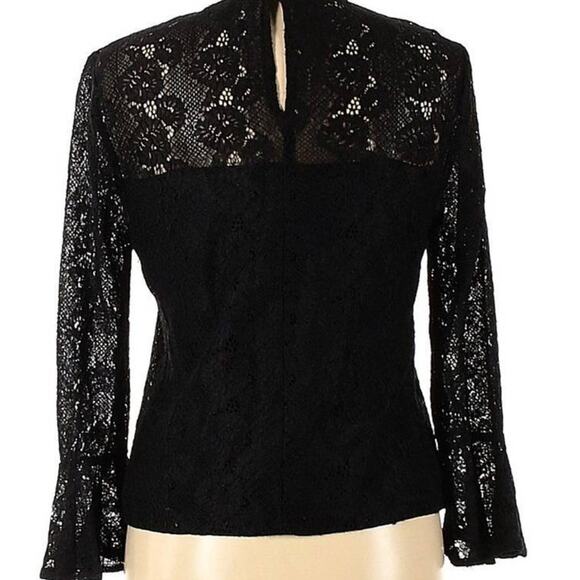 Lulus Women's Black Lace Bell Sleeve Blouse – Size Medium, Excellent Condition - Picture 9 of 9